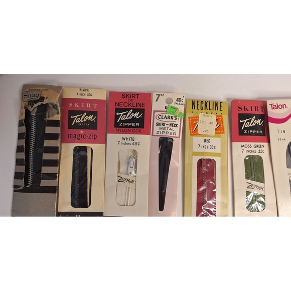 Lot of 12 Vtg Zippers 7 Inches Talon Coats And Clark - Picture 2 of 11
